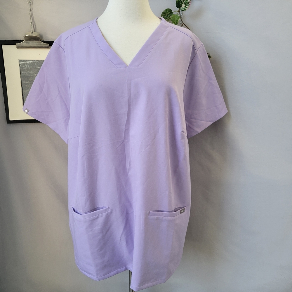 Figs Women's Casma Three Pocket Scrub‎ Top Purple 3XL